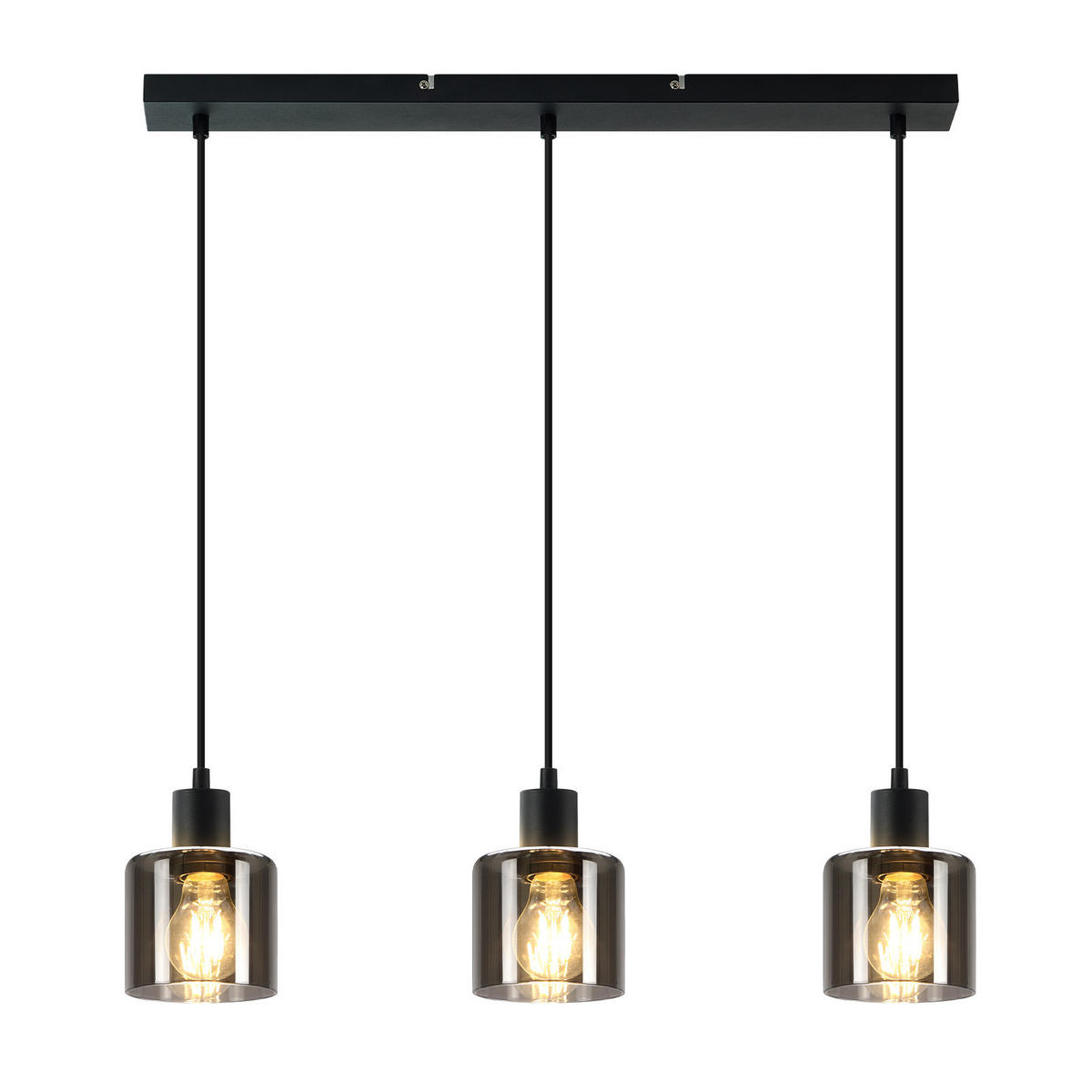 HÄNGELEUCHTE Klassik 3-flammig 68/11/195 cm - Grau, Glas (68/11/195cm) - Nettlife