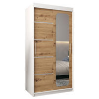 SCHWEBETÜRENSCHRANK 200/100/62 2-türig - Silberfarben/Eiche Artisan, Holz/Kunststoff (100/200/62cm) - Abiks Möbel