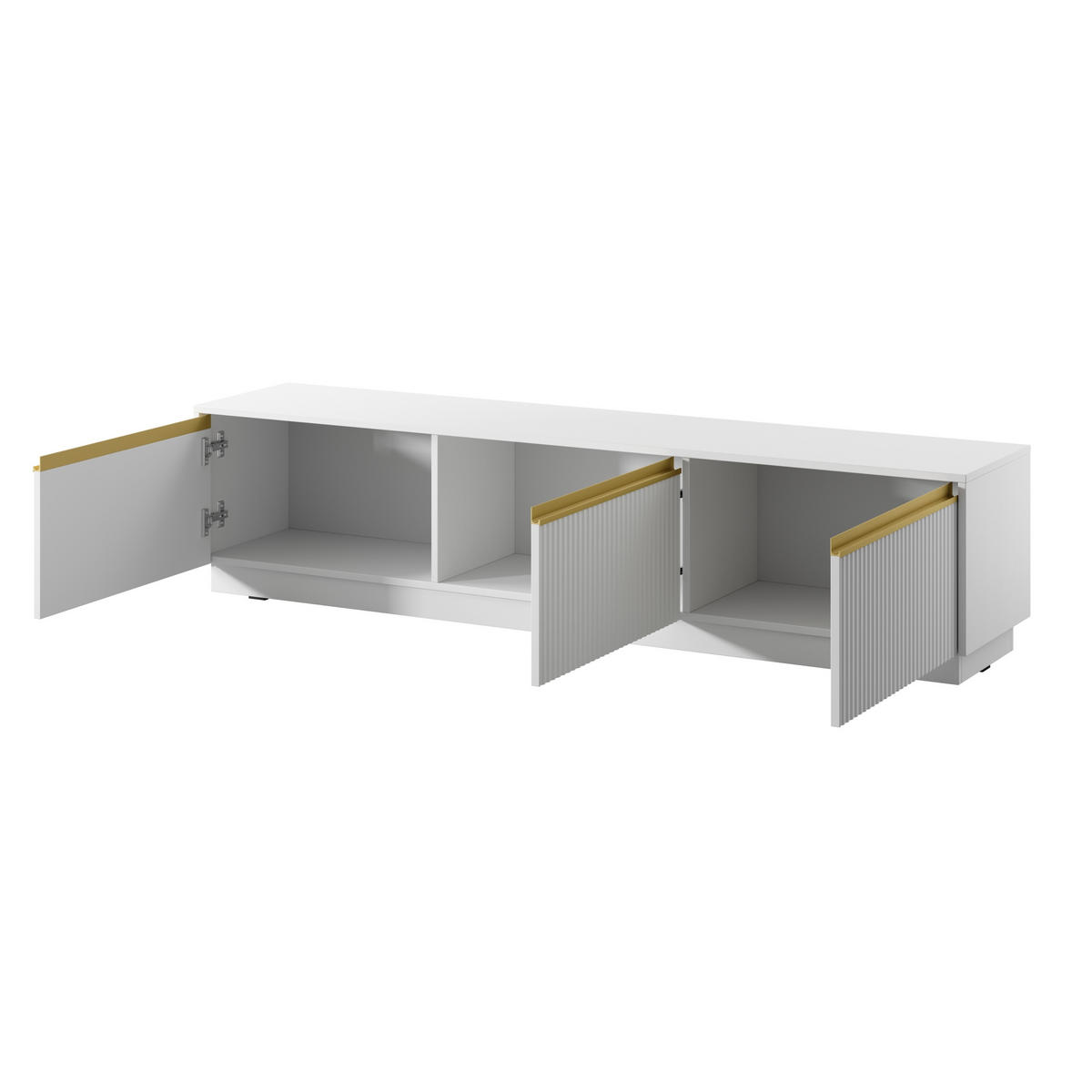 LOWBOARD MAESTRO 180x39x42 cm mit 3 Türen Weiß - Weiß, Holzwerkstoff (180/42/39cm) - MASSENO