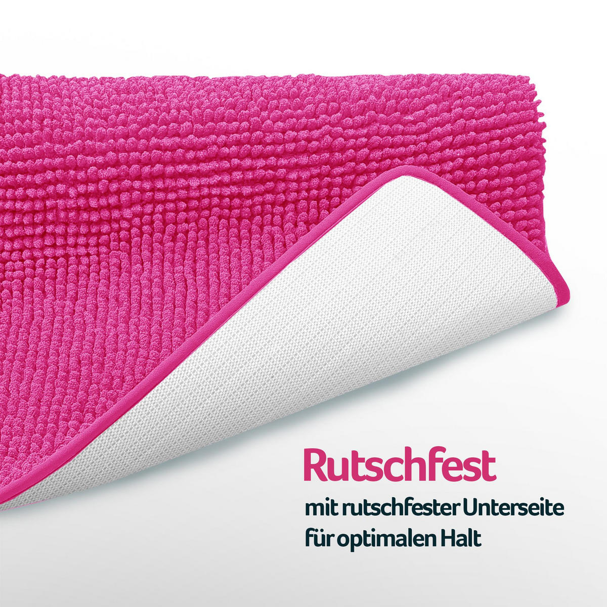 BADEMATTE Chenille Pink 60x90 cm - Pink, Textil (90/60cm) - Bestlivings