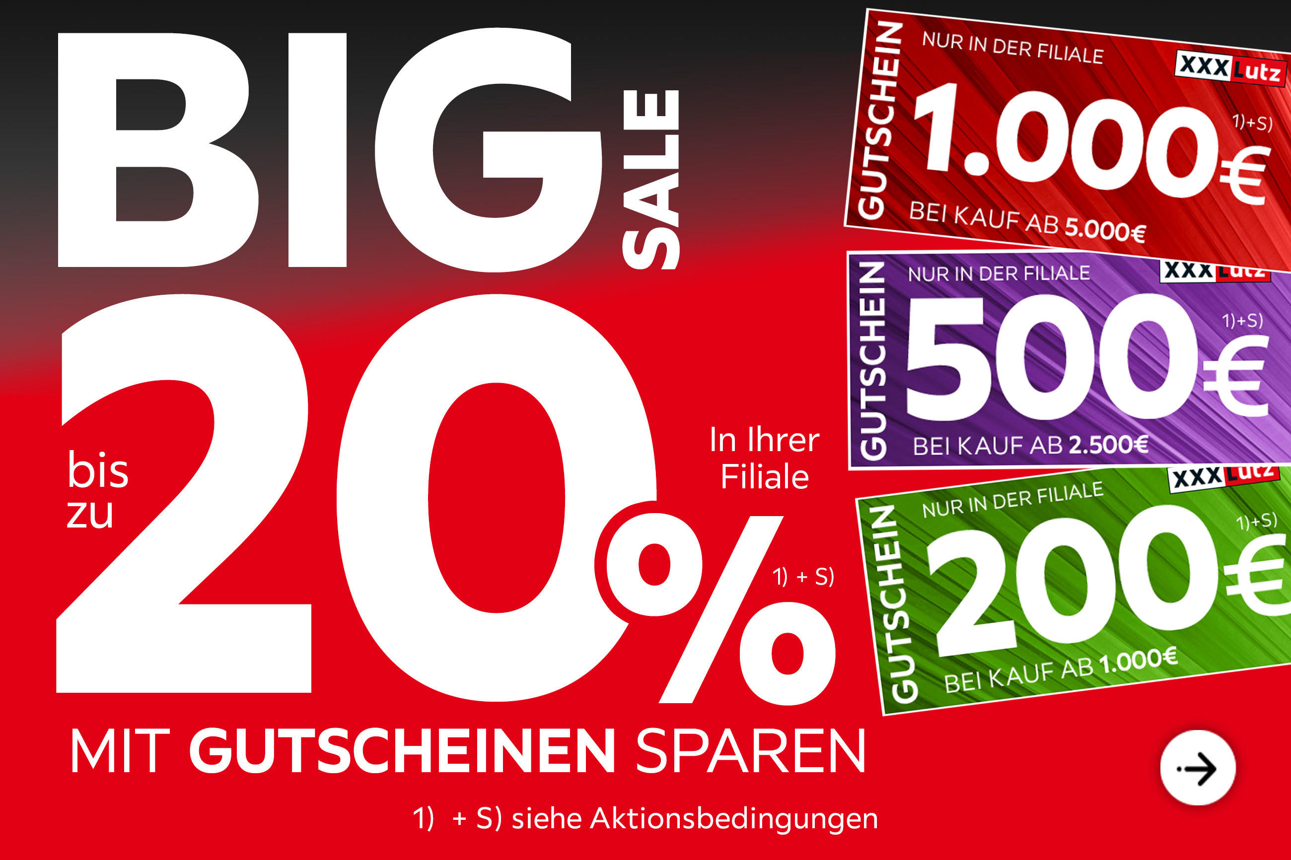 Big Sale - Bis zu 20% mit Gutscheinen sparen in Ihrer Filiale