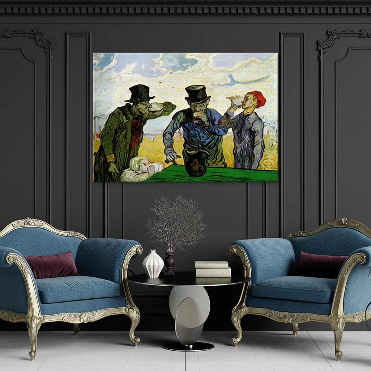 WANDBILD trinkend v. van Gogh - Multicolor, Textil (60/40cm) - Feeby