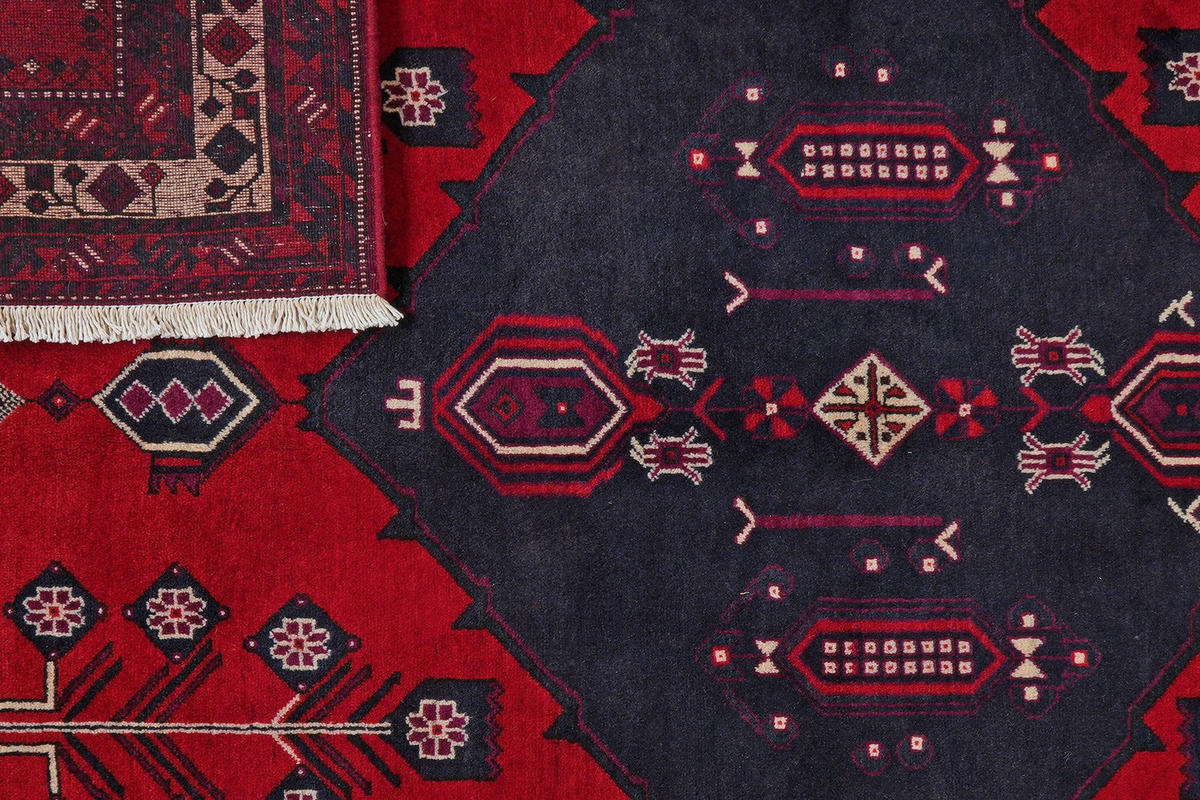 ORIENTTEPPICH handgeknüpft Afshar Rot 212/156 cm Schurwolle - Rot, Textil (156/212cm) - Looma