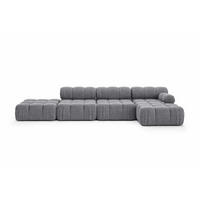 ECKSOFA L-Form XL, Stoff Bouclé Abriamo, Dunkelgrau, Rechts, Selia L XL - Dunkelgrau, Holz (380/160cm) - Kaiser Möbel