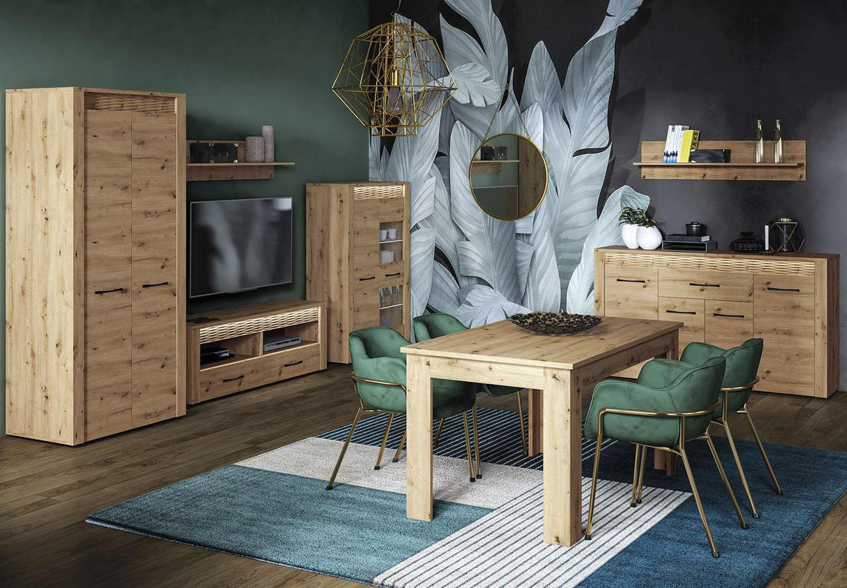 KLEIDERSCHRANK – 92 cm – Artis – Eiche Artisan - Eiche Artisan, Holzwerkstoff (92/200/55cm) - hi-markt