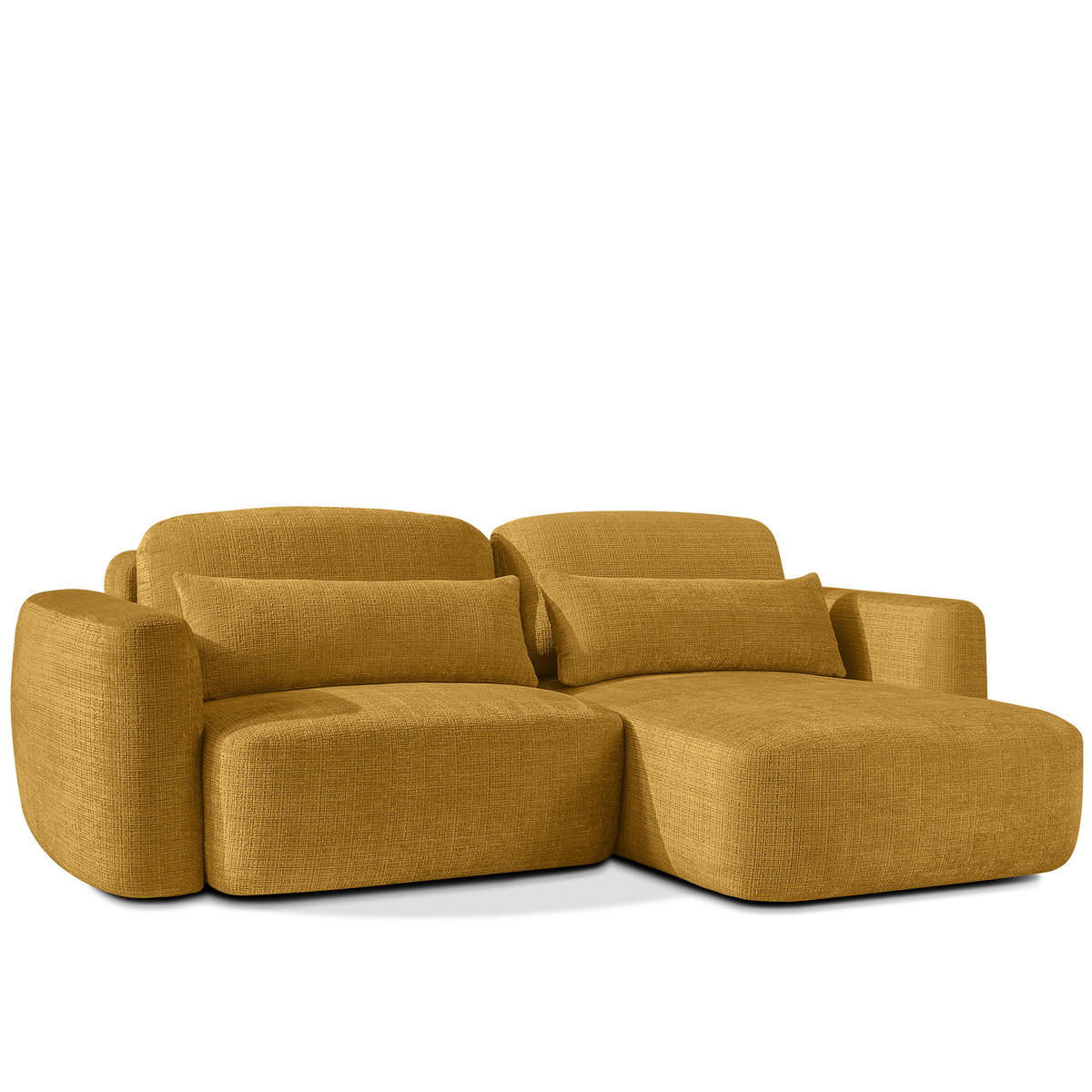 ECKSOFA rechts ELOSA - Gelb, Holz/Textil (245/165cm) - KONSIMO®