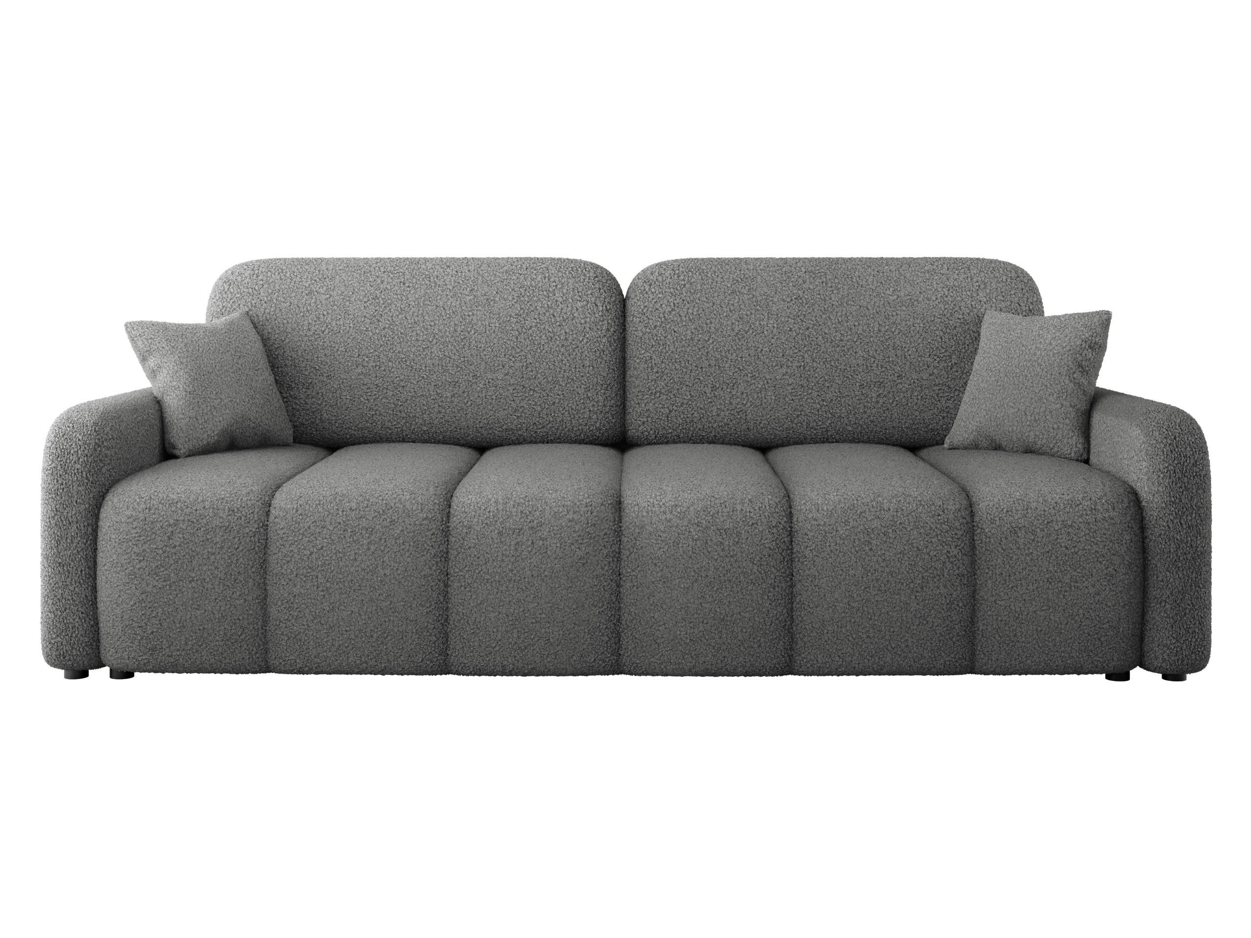 SCHLAFSOFA Carlos Boucle - Schwarz/Grau, Holz/Kunststoff (236/90/114cm) - MIRJAN24