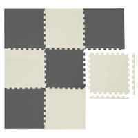 SPIELMATTE mit Rand - 8er Set - 50x50 cm - Beige und Grau - Grau, Kunststoff (50/50cm) - Littletom