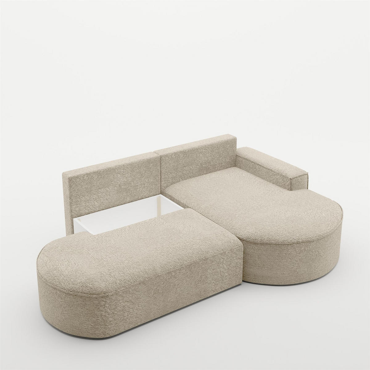 ECKSOFA Venedig Mit Schlaffunktion - Beige, Holzwerkstoff/Textil (278/179cm) - Fun Möbel