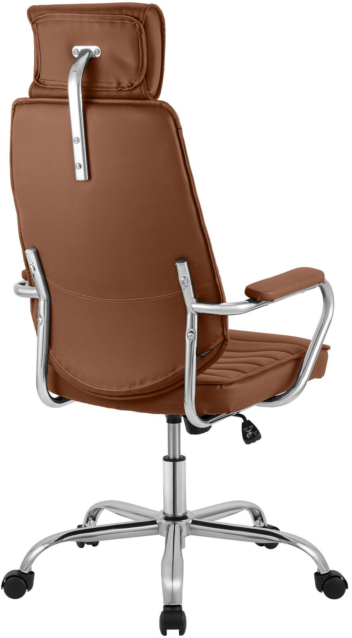 CHEFSESSEL Lederlook Hellbraun - Chromfarben/Hellbraun, Textil/Metall (60/117/67cm) - CLP