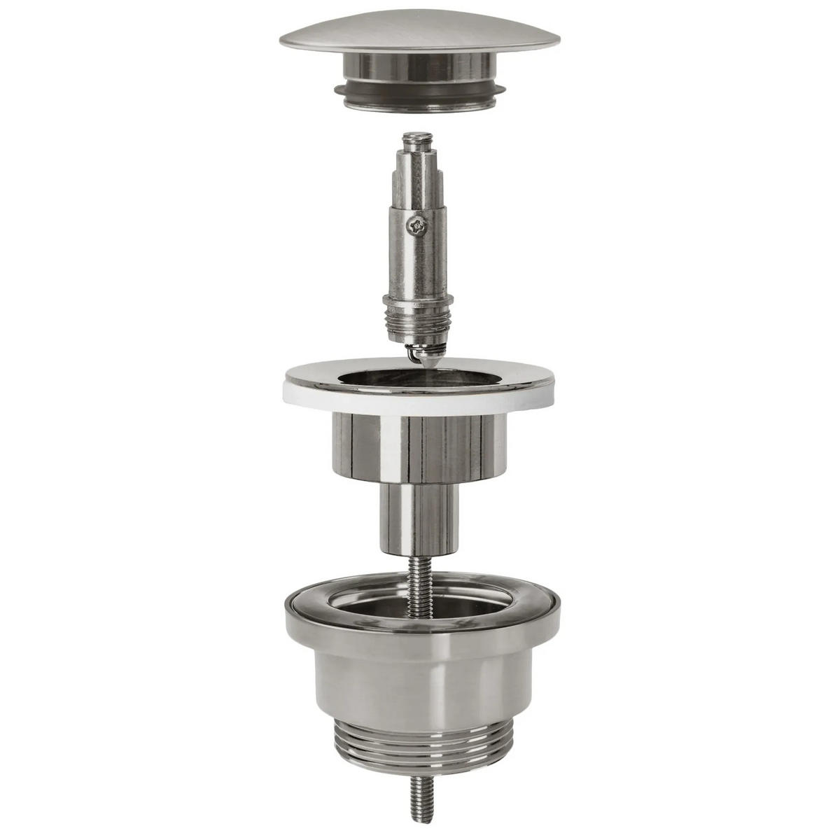 WASCHBECKENSTÖPSEL Universal Click-clack Rea Nickel Gebürstet Inox - Nickelfarben, Metall (6.4/13/6.4cm) - REA