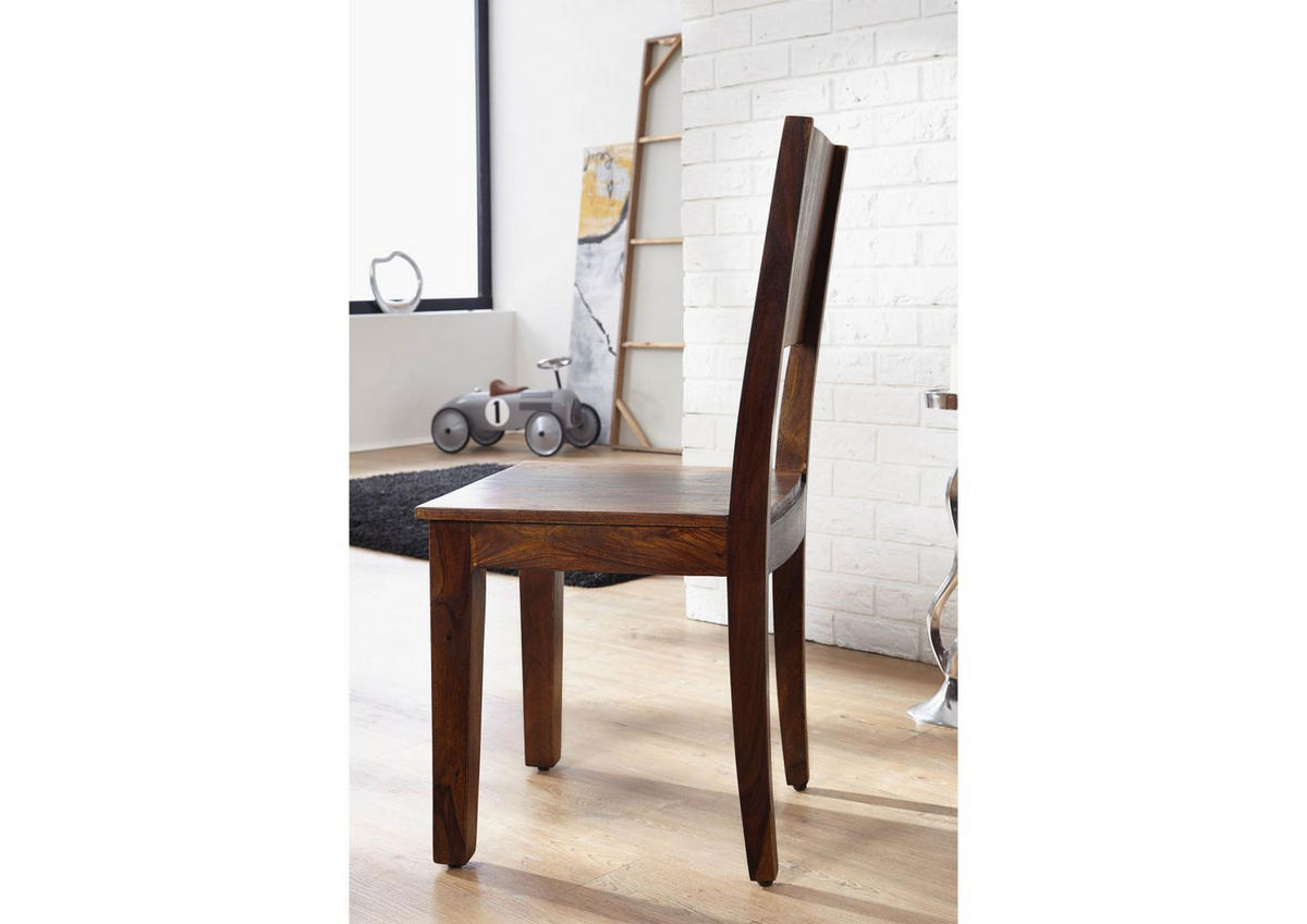 STUHL Massivholz 45 x 45 x 90 cm braun METRO LIFE #167 - Braun, Holz (45/90/45cm) - Massivmoebel24