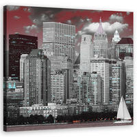 WANDBILD städte und architektur grau - Grau, Textil (50/50cm) - Feeby