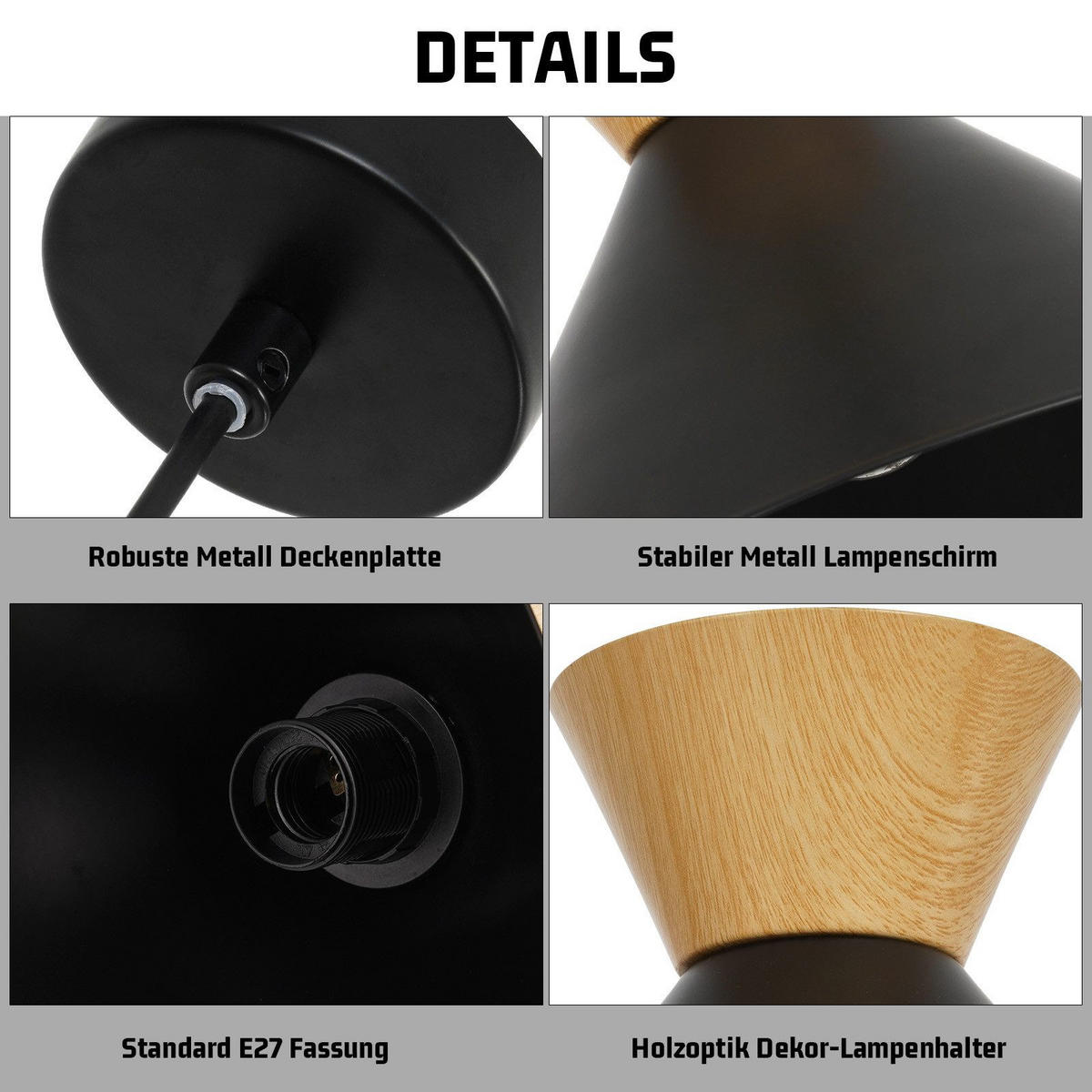 KRONLEUCHTER Luxhold 25.0/25.0/141.5 cm (2er-set) - Schwarz, Glas (141.5/25/25cm) - ZMH