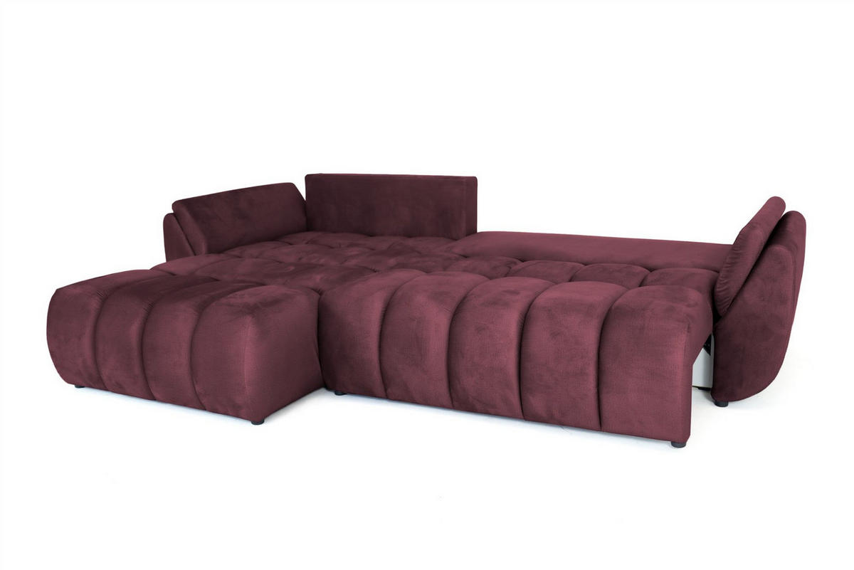 ECKSOFA Collin Mit Schlaffunktion - Bordeaux, Holzwerkstoff/Textil (280/185cm) - Fun Möbel