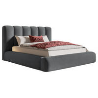 DOPPELBETT 180x200 cm Lumaro mit Dicker Schaum und Bettkasten, Dunkelgrau - Dunkelgrau, Holz/Textil (180/200cm) - Emporius