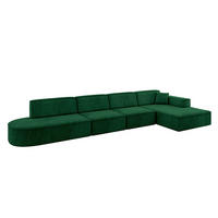ECKSOFA Ottomane Rechts IREA-L3-v4 - 413x171x79 cm Grün - Grün, Holzwerkstoff/Textil (171/413cm) - ALTDECOR