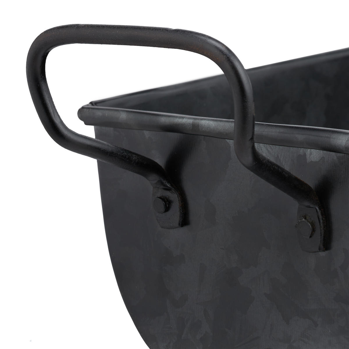 2XBLUMENKASTEN - Anthrazit, Metall (61/16.5/14cm) - Relaxdays