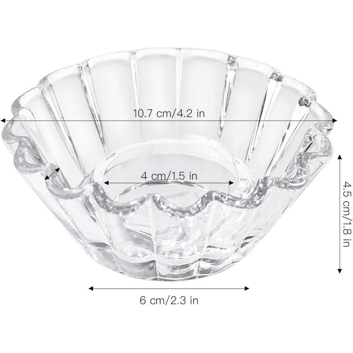 TEELICHTHALTER Glas 3er Set Wellenmuster - Transparent, Glas (4.5cm)