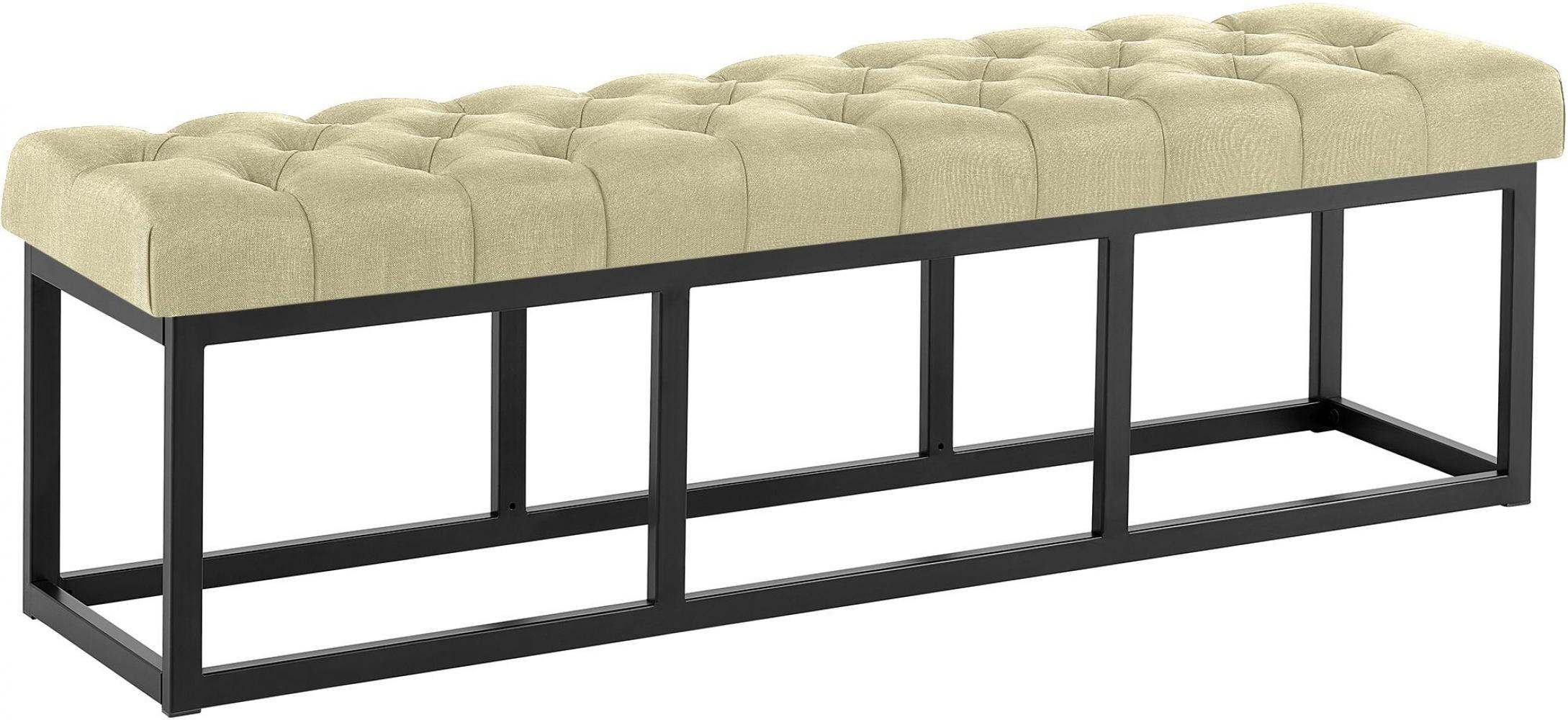 SITZBANK 150/38 cm Stoff Taupe - Taupe/Schwarz, Textil/Metall (150/46/38cm) - CLP