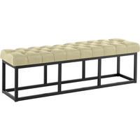 SITZBANK 150/38 cm Stoff Taupe - Taupe/Schwarz, Textil/Metall (150/46/38cm) - CLP