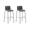 BARHOCKER 2er Set Stoff hellgrau - Hellgrau/Schwarz, Textil/Metall (43/100/48cm) - CLP