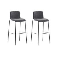 BARHOCKER 2er Set Stoff hellgrau - Hellgrau/Schwarz, Textil/Metall (43/100/48cm) - CLP