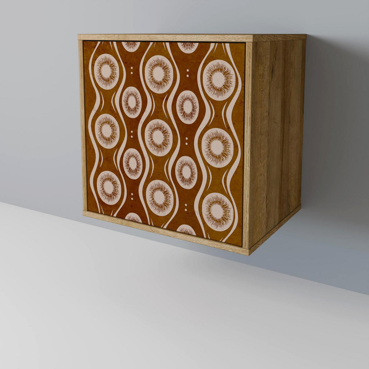 SIDEBOARD BROWN EYES, Eichefarben, 57,5x42x75,5 cm, Goldfarbene Metallfüße - Eichefarben/Goldfarben, Holzwerkstoff/Metall (57.5/75.5/42cm) - SpaceRebels