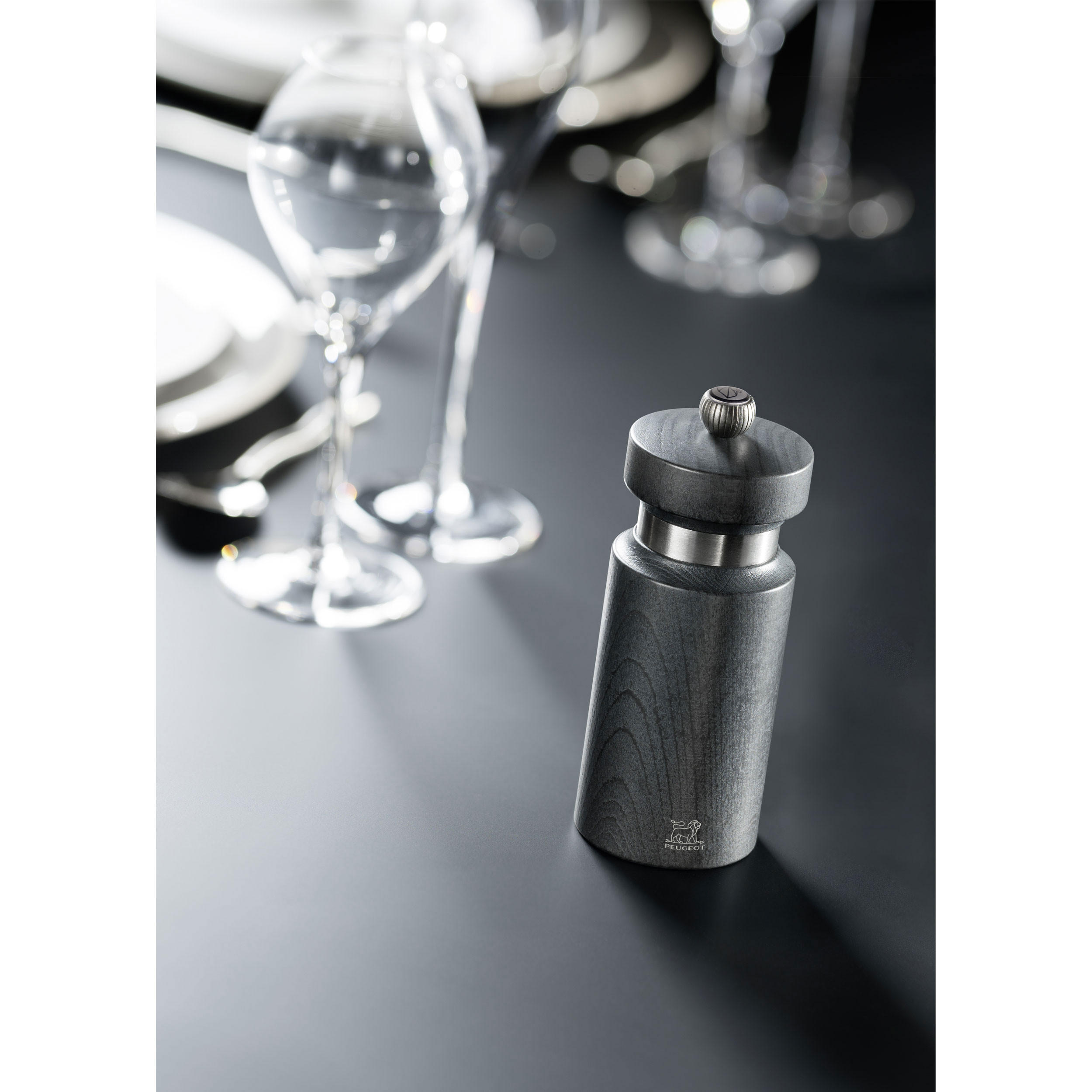 PFEFFERMÜHLE Royan 14cm Buchenholz Schwarz Stahlmahlwerk - Grau, Holz (5.5/14/5.5cm) - PEUGEOT