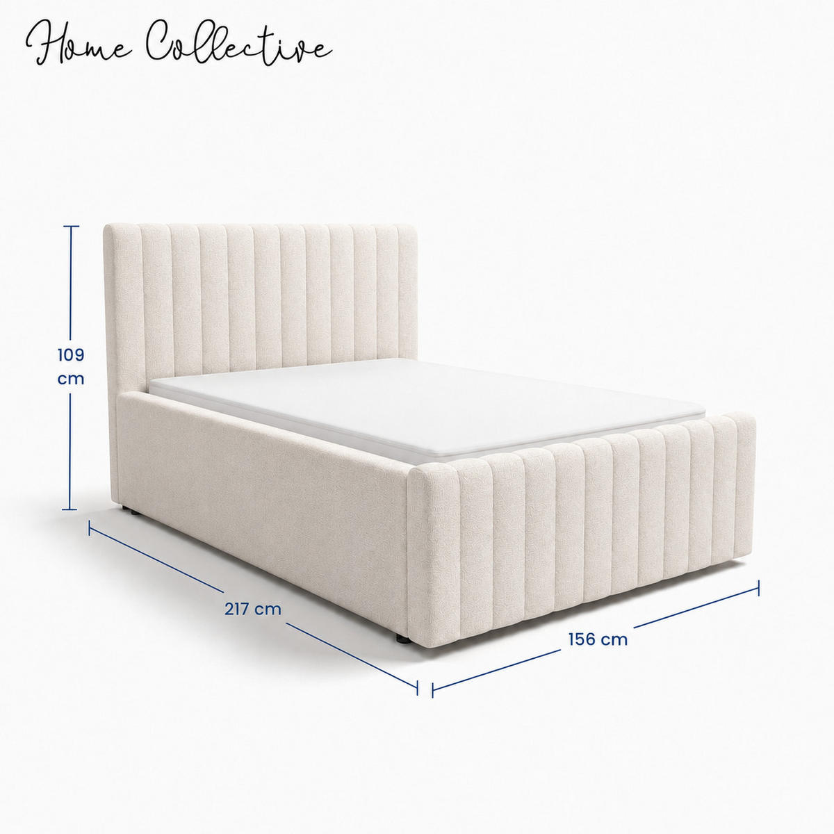 POLSTERBETT 140x200 cm in Hellbeige - Beige, Textil (140/200cm) - Home Collective