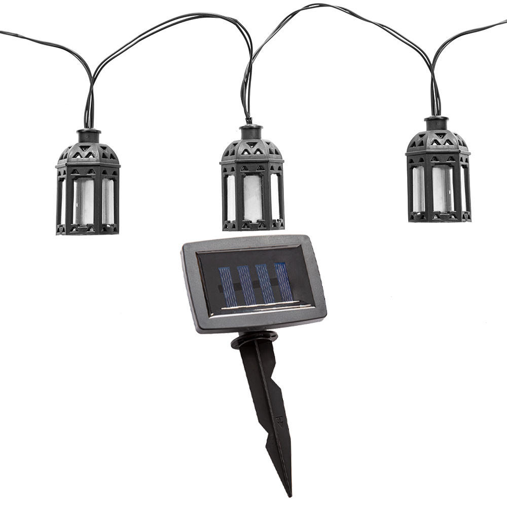 LED AUSSENLEUCHTE Solar Lichterkette Schwarz - Schwarz, Kunststoff (200/4/4cm)