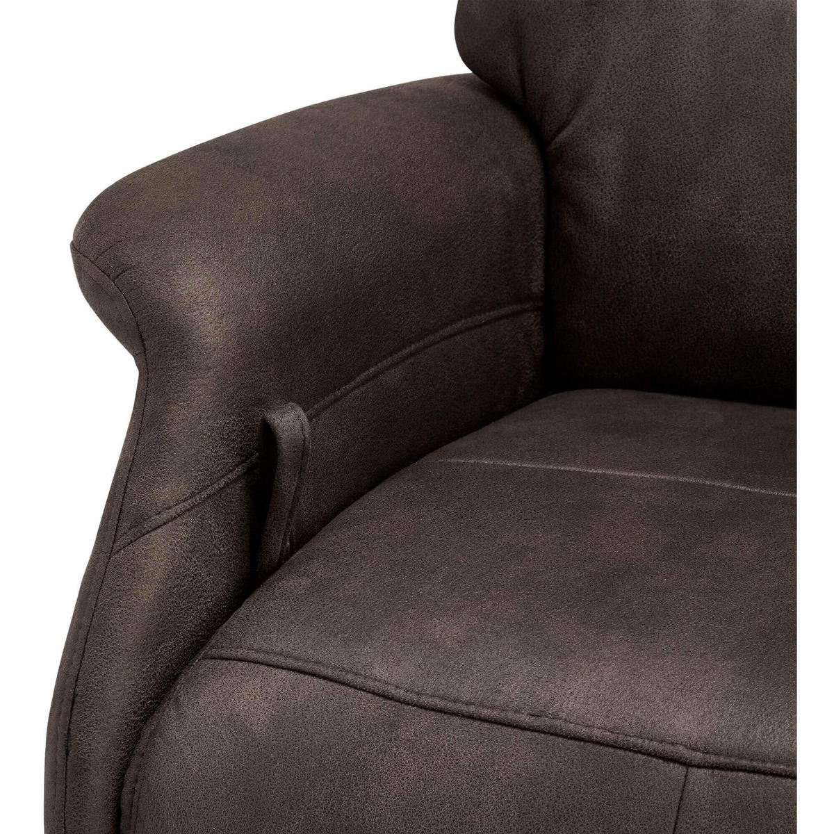 RELAXSESSEL Mikrofaser Taupe Grau - Schwarz/Braun, Leder/Textil (90/114/79cm) - Furnhouse