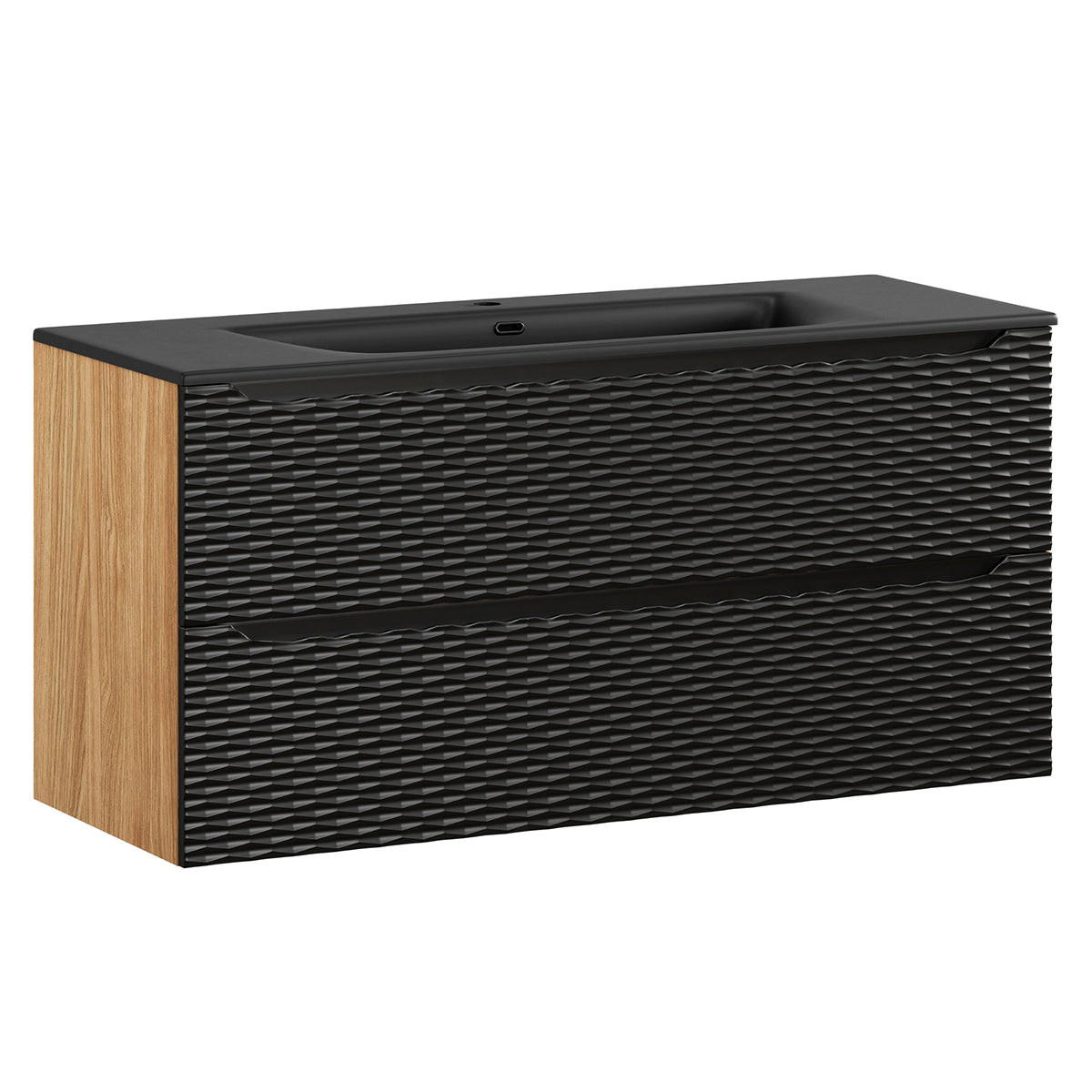 WASCHTISCH 120cm Elora Schwarz und Holz - Schwarz, Holzwerkstoff (120/57/46cm) - Petits-meubles