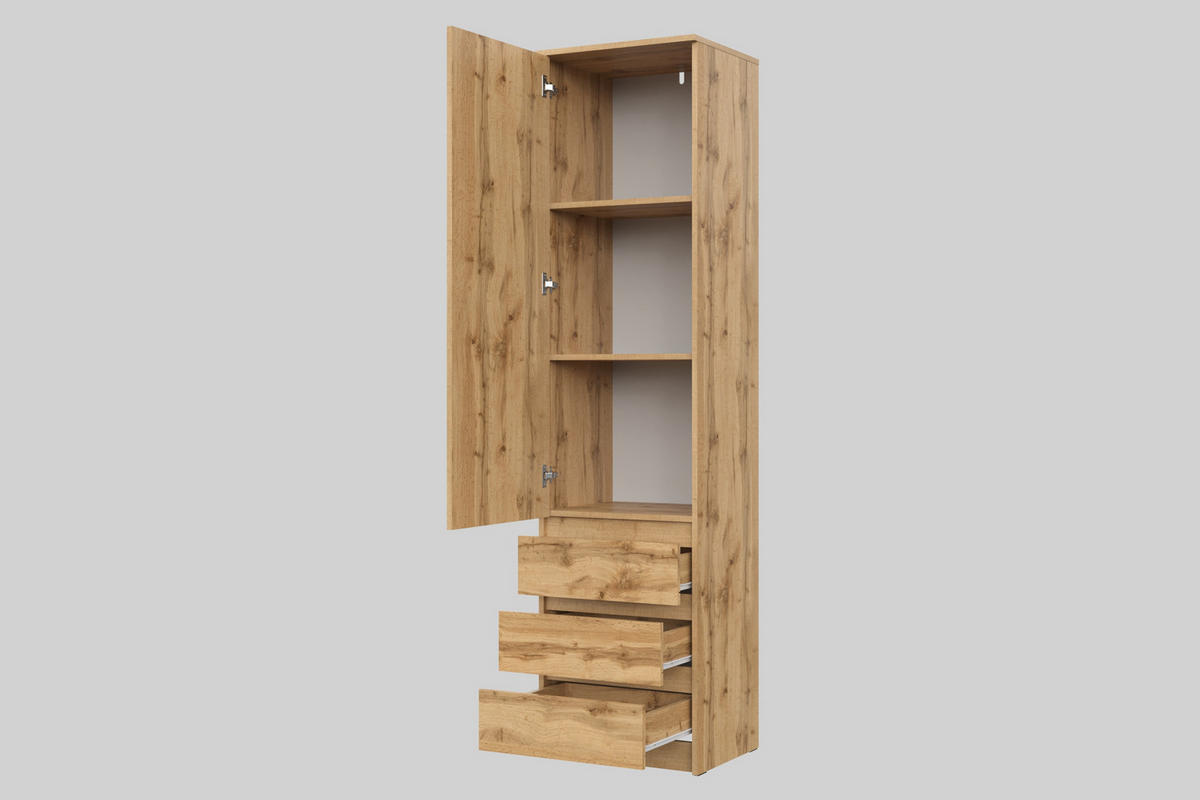 KLEIDERSCHRANK Wotan Eiche 50/203/43 - Eiche Wotan, Holzwerkstoff (50/203/43cm) - RAUMHIRSCH FURNITURE