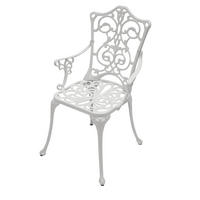 BISTROSTUHL Boulder - Jugendstil - Aluguss antik weiß - Weiß, Metall (58/90/53cm) - TPFGarden