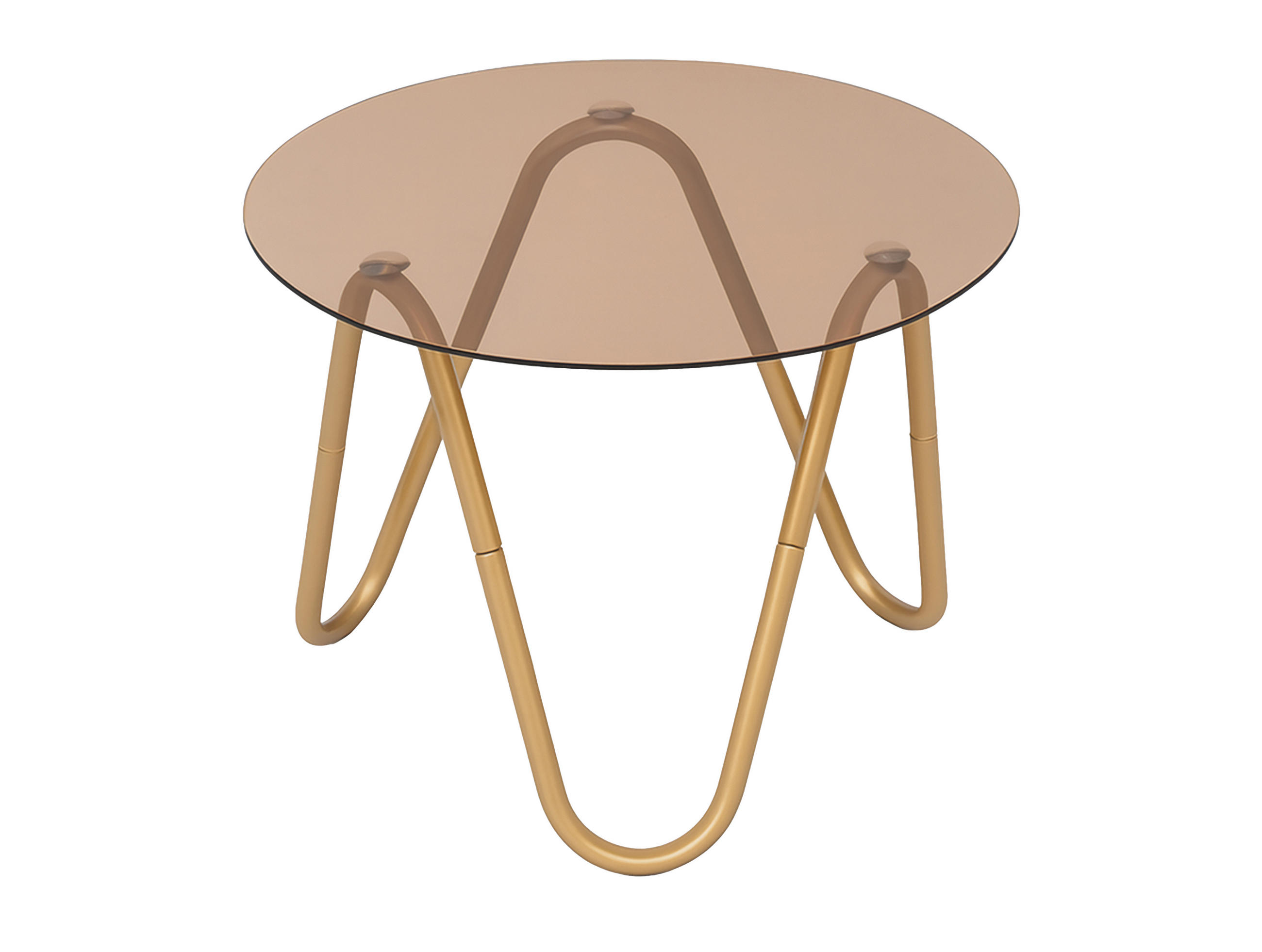 BEISTELLTISCH Ventana Round - Braun - 50/50/35 cm - Braun, Metall (50/50/35cm) - Leitmotiv