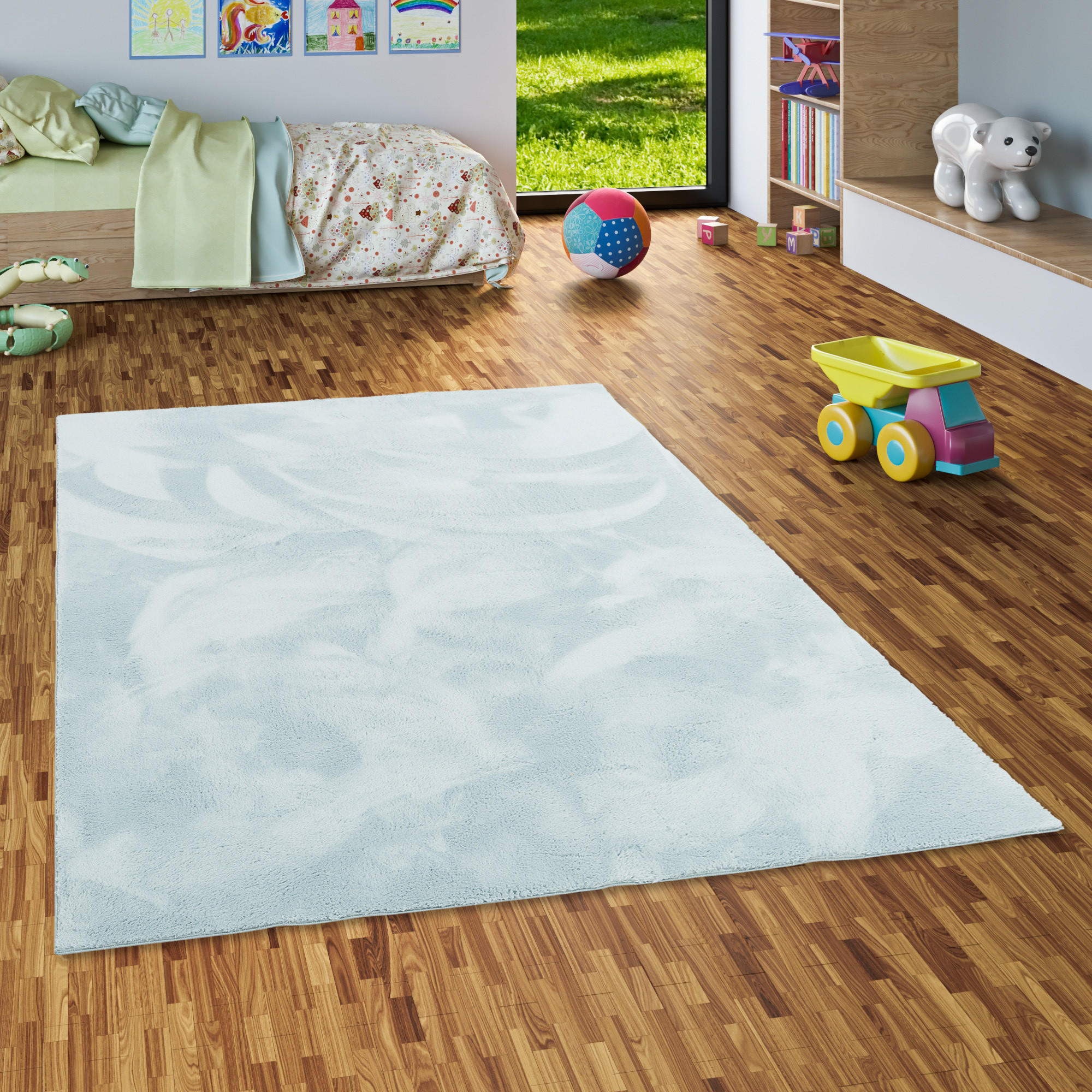 KINDER SUPER SOFT FELLTEPPICH PEARL KIDS - Blau, Textil (120/170cm) - Pergamon