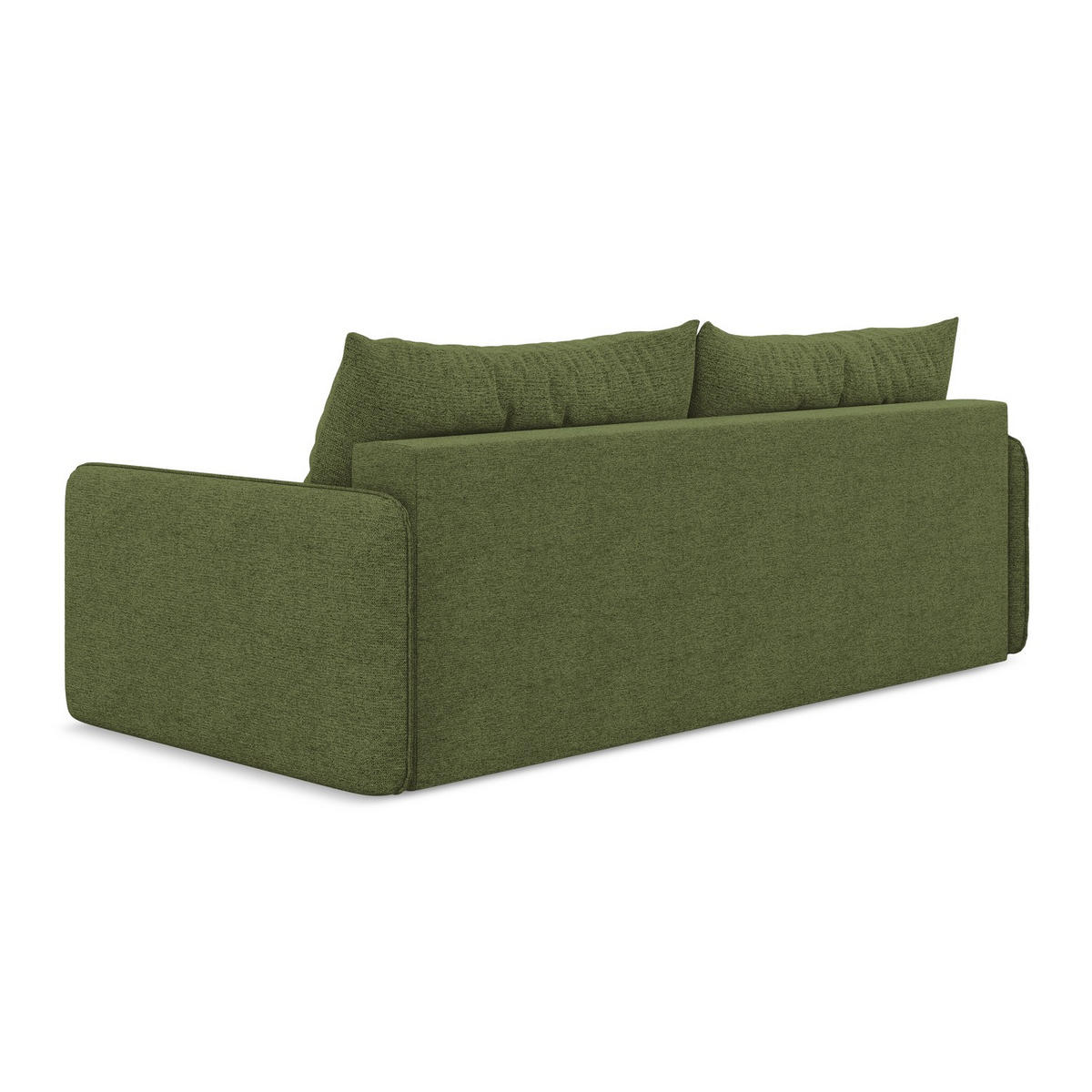 3-SITZER SOFA mit Schlaffunktion Chenille Stoff Grün - Dunkelgrün/Schwarz, Kunststoff/Textil (216/86/105cm) - LaMiaSofa