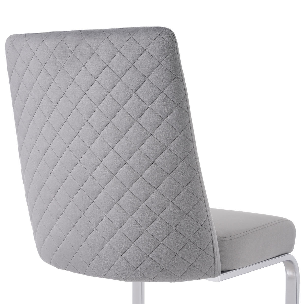 ESSZIMMERSTUHL 4er-Set Samt Grau mit Metallbeinen - Grau, Metall (45/88/52.1cm) - Meubliv