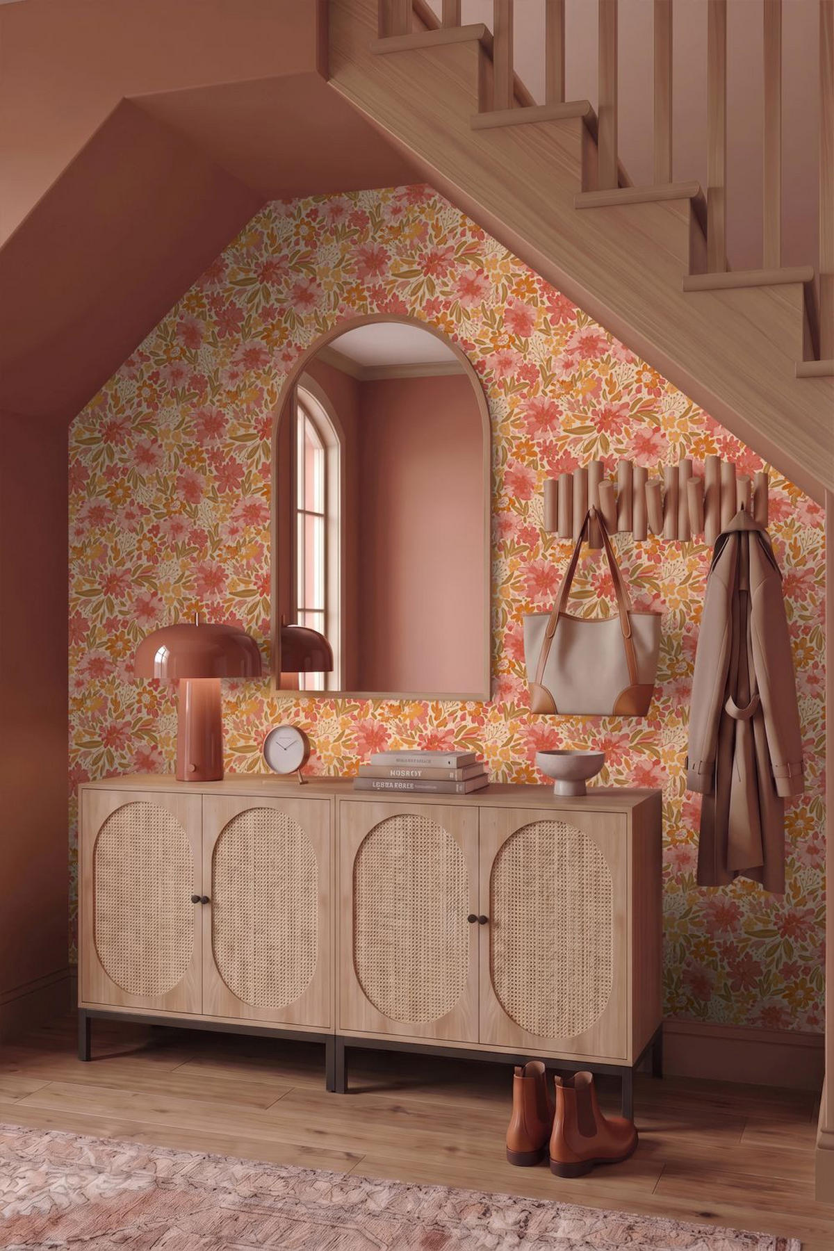 TAPETE Blumen 50 x 900 cm - Pink, Papier (50/900cm) - ESTAhome