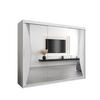 SCHWEBETÜRENSCHRANK 200/250/62 3-türig - Silberfarben/Weiß, Holz/Kunststoff (250/200/62cm) - Abiks Möbel