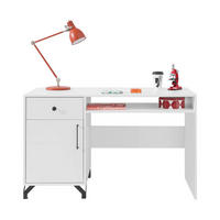 SCHREIBTISCH – 55 x 125 cm – BERGEN System – Weiß - Weiß Hochglanz, Holzwerkstoff (55/125/76cm) - hi-markt