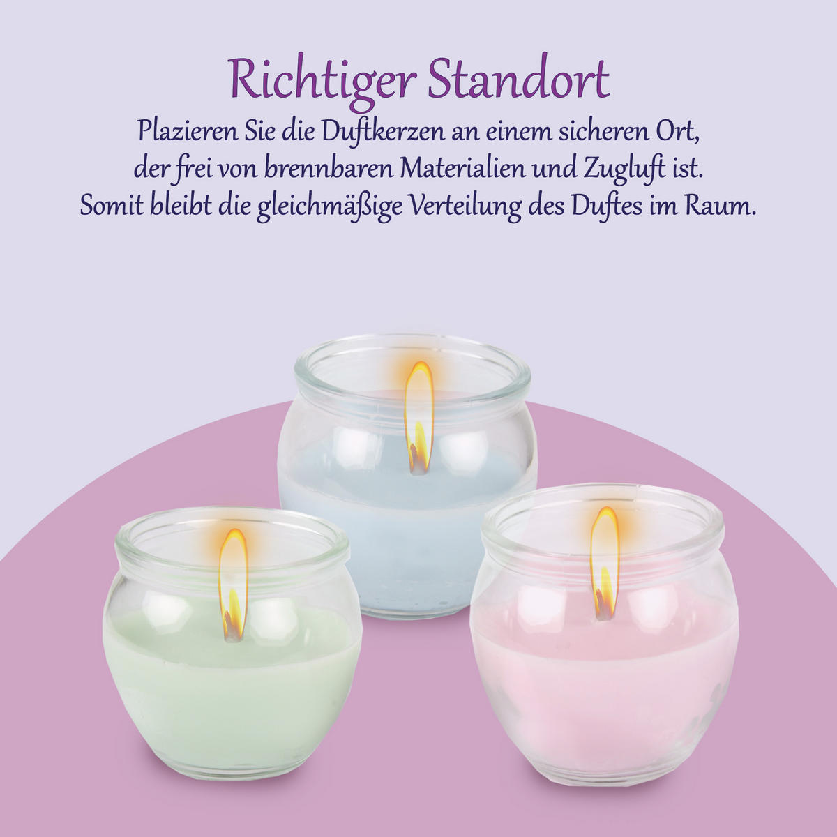 DUFTKERZEN "Romantic" Blume, Rose, Lavendel 3er-Set - Multicolor, Naturmaterialien (6cm) - HS Candle