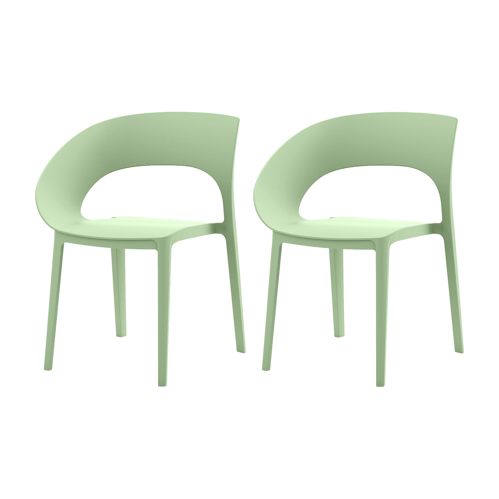 GARTENSTUHL Salbeigrün 54/60/82,5 cm 2er-Set - Grün, Kunststoff (54/82.5/60cm) - Mobili Rebecca
