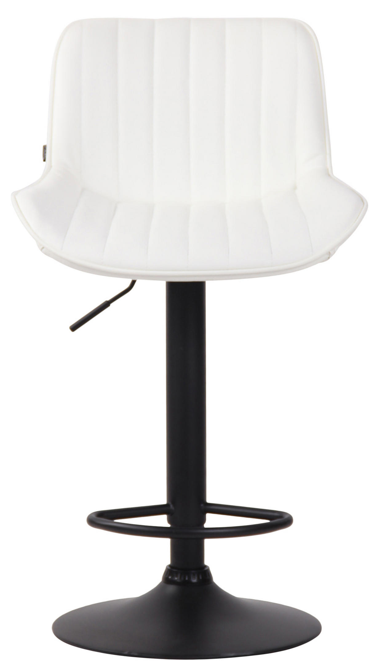 BARHOCKER 2er Set Lentos Kunstleder schwarz weiß - Schwarz/Weiß, Kunststoff/Metall (50/108/50cm) - TPFLiving
