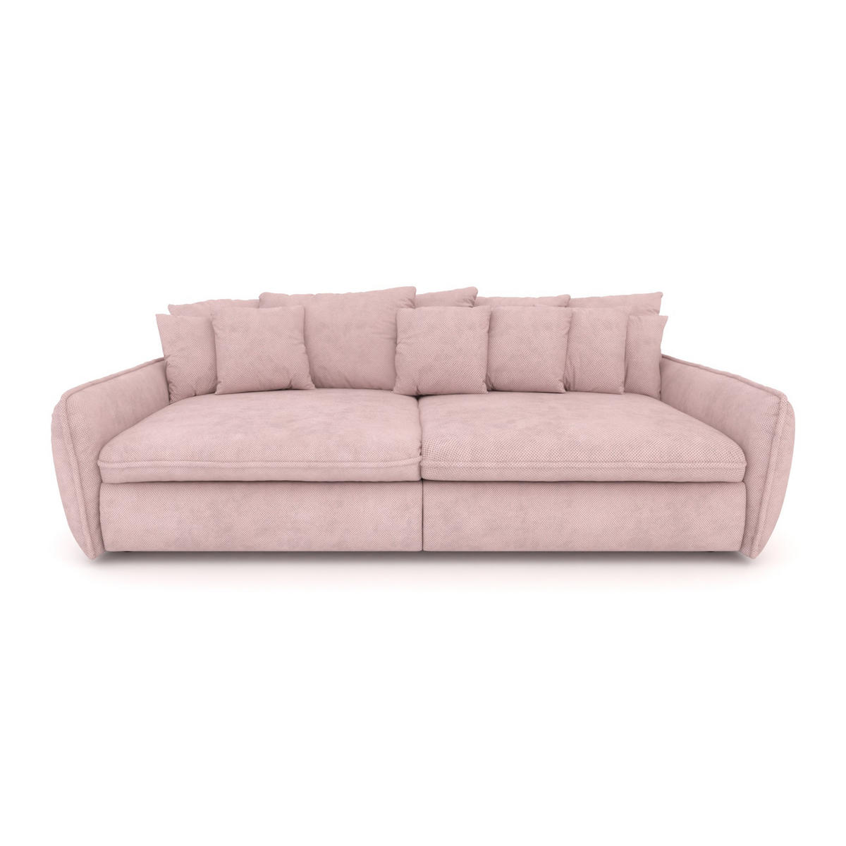 BIGSOFA Hereford Velvet Rosa inkl. 11 Kissen 234/131/61 cm - Altrosa, Kunststoff/Textil (234/61/131cm) - foamnova