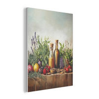 AKUSTIKPANEEL Stilleben - Kräuter - Gewürze - Früchte - Farbenfroh 70x100 cm - Grün, Textil (70/0.9/100cm) - MuchoWow