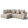 ECKSOFA L Form Corleone Hellbraun 266/182/91 cm mit Schlaffunktion - Schwarz/Bronzefarben, Kunststoff/Textil (266/182cm) - AX Living