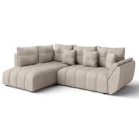 ECKSOFA L Form Corleone Hellbraun 266/182/91 cm mit Schlaffunktion - Schwarz/Bronzefarben, Kunststoff/Textil (266/182cm) - AX Living