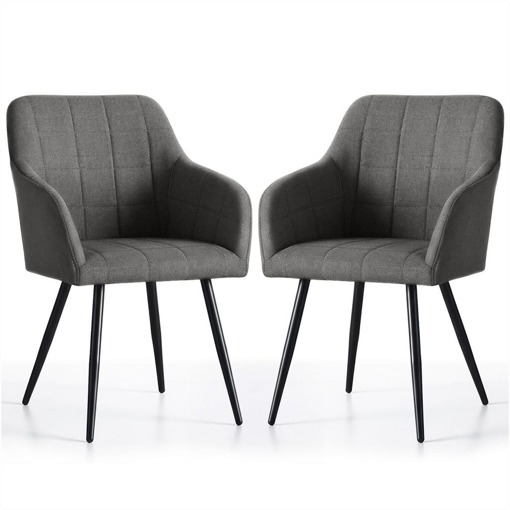RAUMHIRSCH FURNITURE ČALOUNĚNÁ ŽIDLE, sada 2 ks, kovové nohy grafitová, černá 54/82/58